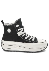 Czarne Sneakersy Rieker Sportowe Obuwie Damskie. Wysokość cholewki: przed kolano. Zapięcie: sznurówki. Kolor: czarny. Materiał: materiał. Szerokość cholewki: normalna #7
