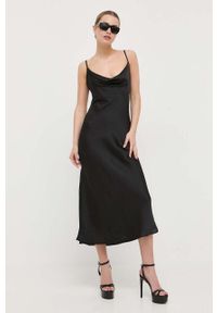 Guess sukienka kolor czarny maxi prosta. Okazja: na co dzień. Kolor: czarny. Długość rękawa: na ramiączkach. Typ sukienki: proste. Styl: casual. Długość: maxi #3