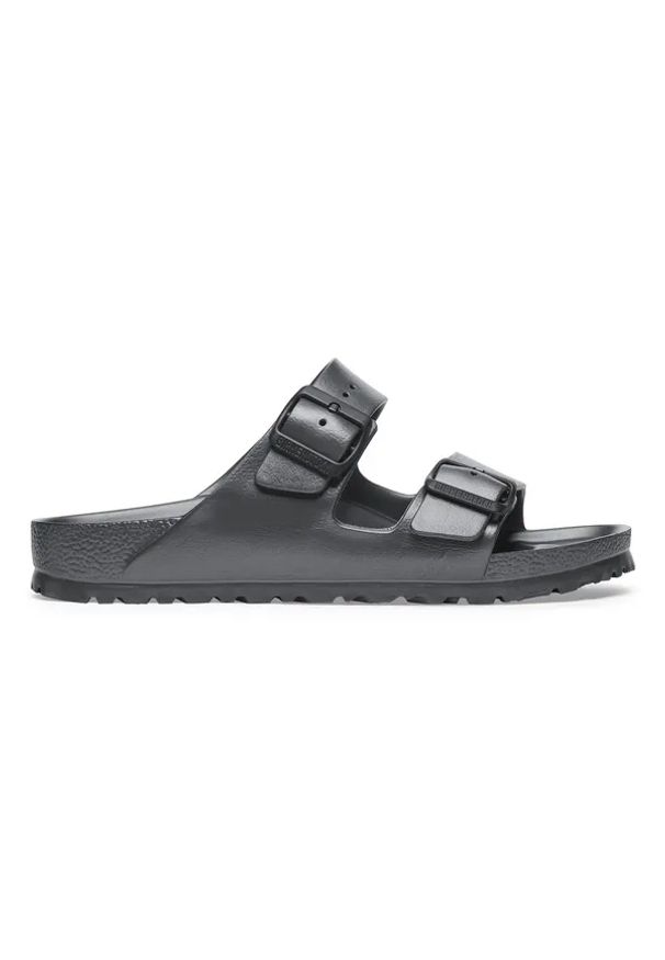 Birkenstock Arizona EVA Metallic Anthracite Klapki damskie. Okazja: na plażę. Kolor: szary. Materiał: materiał. Wzór: paski. Sezon: lato. Styl: wakacyjny, elegancki