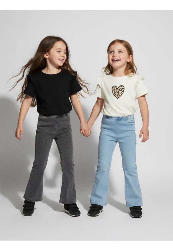 Sinsay - Spodnie flare z efektem sprania 2 pack - wielobarwny