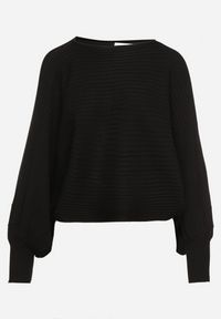 Born2be - Czarny Sweter z Wiskozą Typu Nietoperz Sallindria. Okazja: na co dzień. Kolor: czarny. Materiał: wiskoza. Długość: długie. Styl: elegancki, casual #4