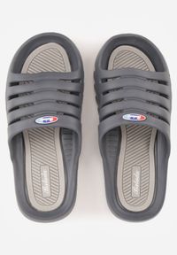 Born2be - Szare Klapki na Grubej Podeszwie z Wycięciami na Cholewce Henria. Okazja: na co dzień. Kolor: szary. Materiał: jeans, dresówka. Styl: sportowy, wakacyjny, casual #5