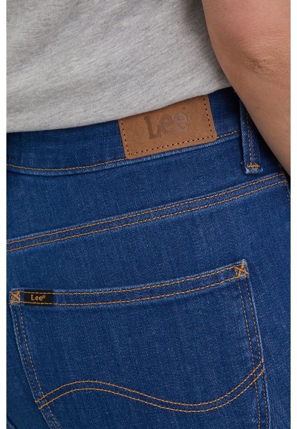 Lee jeansy SCARLETT HIGH DARK ZURI damskie medium waist. Kolor: niebieski