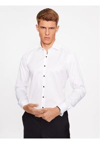 Eterna Koszula 8218/F659 Biały Slim Fit. Kolor: biały. Materiał: bawełna
