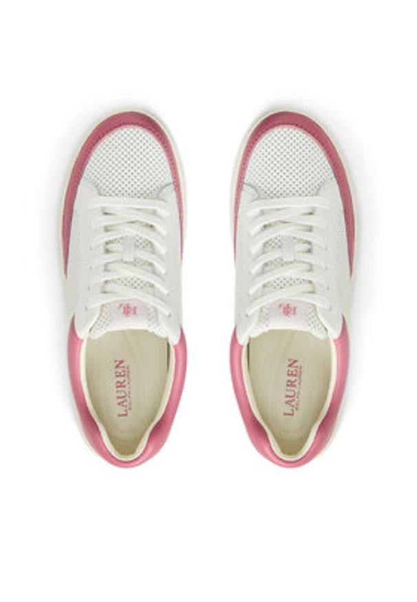 Lauren Ralph Lauren - LAUREN RALPH LAUREN Sneakersy Hailey Low-Top Lace-Up 802951391002 Biały. Kolor: biały. Materiał: skóra