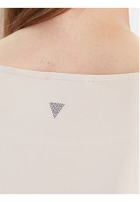 Guess Bluzka W5BP46 KCYV2 Beżowy Slim Fit. Kolor: beżowy. Materiał: wiskoza #4