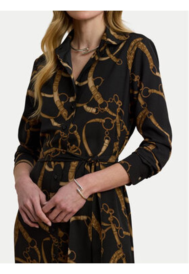 Lauren Ralph Lauren - LAUREN RALPH LAUREN Sukienka koszulowa 200978812001 Czarny Straight Fit. Kolor: czarny. Materiał: syntetyk. Typ sukienki: koszulowe