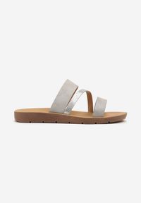 Renee - Srebrne Klapki z Cyrkoniami Lirivine. Okazja: na co dzień, na imprezę, na plażę. Kolor: srebrny. Wzór: aplikacja. Styl: elegancki, casual #3
