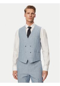 Hugo - HUGO Garnitur Arti/Hesten242V1X 50559671 Niebieski jasny Extra Slim Fit. Kolor: niebieski. Materiał: len #11