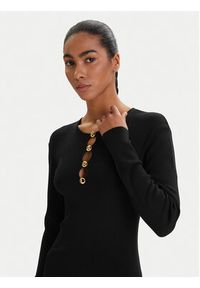 Karl Lagerfeld - KARL LAGERFELD Sukienka dzianinowa B1W13003 Czarny Regular Fit. Typ kołnierza: dekolt w karo. Kolor: czarny. Materiał: wiskoza #3