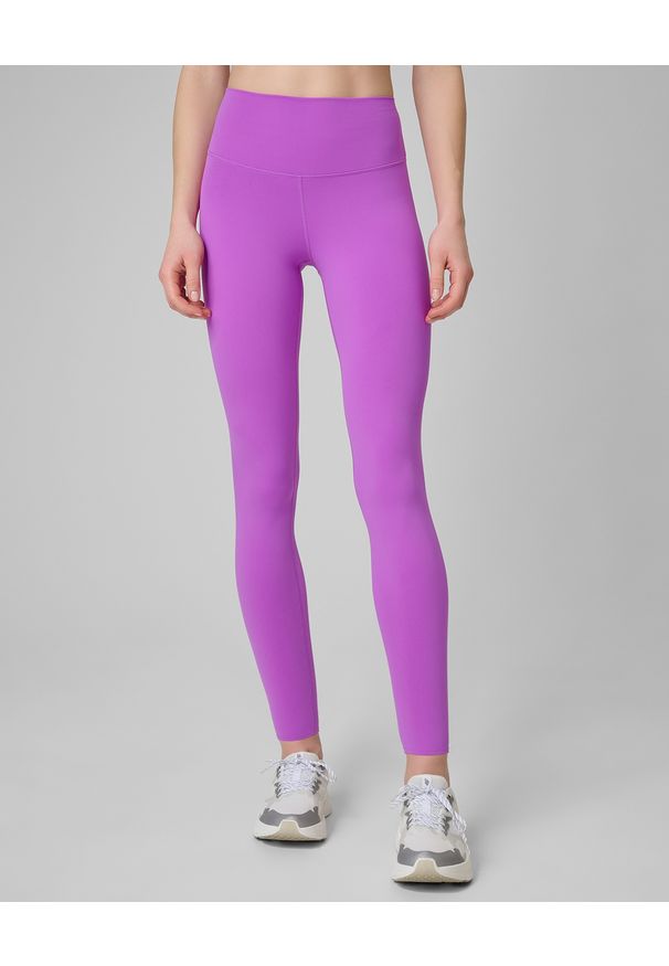 4f - 4F Legginsy treningowe szybkoschnące damskie - różowe XL. Stan: podwyższony. Kolor: różowy. Materiał: skóra. Długość: długie. Sport: fitness