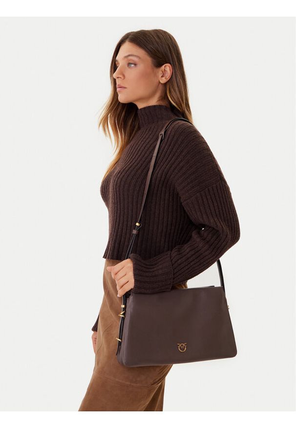 Pinko - PINKO Torebka Triplet AI 25026 PLTT 105161 A0QO Brązowy. Kolor: brązowy. Materiał: skórzane