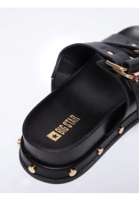 Big-Star - Klapki damskie na podwyższonej podeszwie czarne NN274082 906. Kolor: czarny. Materiał: skóra, syntetyk, jeans. Styl: elegancki, rockowy, klasyczny #2