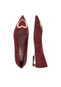 Eva Minge Baleriny EO-ELLA-1750-1-2 Bordowy. Kolor: czerwony. Materiał: skóra, zamsz #3