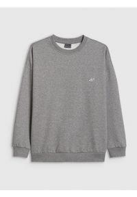 4f - 4F Bluza dresowa loose bez kaptura dziewczęca - szara 122/128 (6-8 lat). Okazja: na co dzień. Typ kołnierza: bez kaptura. Kolor: szary. Materiał: dresówka. Sezon: lato. Styl: casual #1