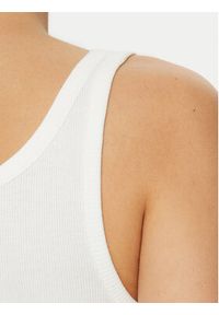 Tommy Jeans Top DW0DW19492 Biały Slim Fit. Kolor: biały. Materiał: bawełna