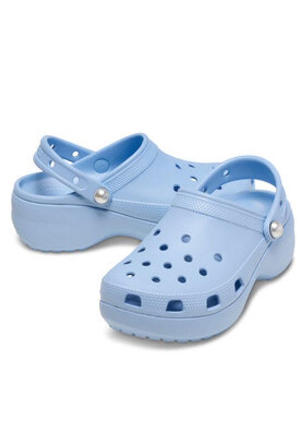 Crocs Klapki Classic Platform Pearl Clog 211231 Niebieski. Kolor: niebieski. Obcas: na platformie