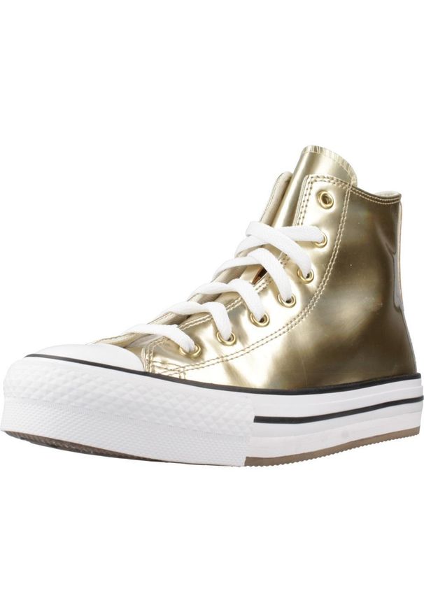 Converse - CONVERSE CHUCK TAYLOR ALL STAR EVA LIFT PLATFORM METALLIS Złoty. Kolor: żółty. Materiał: syntetyk, tkanina. Obcas: na platformie