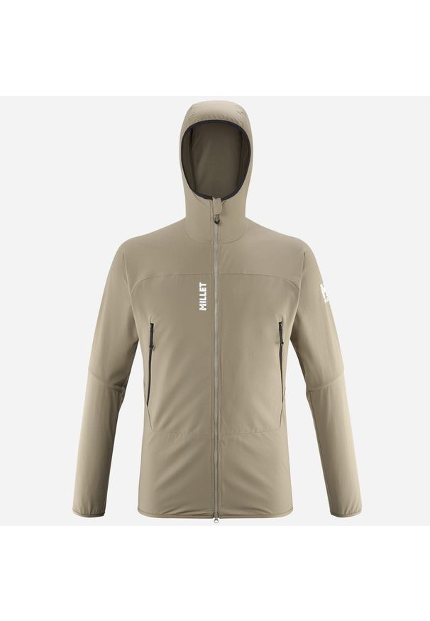 Kurtka softshell męska Millet Fusion XCS Hoodie M active fit. Kolor: beżowy. Materiał: softshell