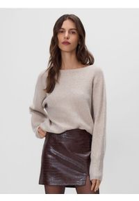 Reserved - Spódnica mini z imitacji skóry - ciemnobrązowy. Kolor: brązowy. Materiał: skóra #1