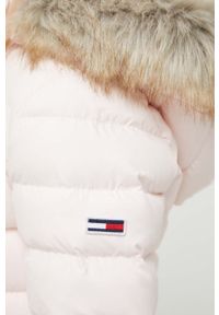 Tommy Jeans kurtka puchowa damska kolor różowy zimowa. Kolor: różowy. Materiał: futro, puch. Sezon: zima #2