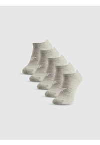 4f - 4F Skarpetki stopki (5-pack) damskie - szare 39-42. Kolor: szary. Materiał: dzianina, bawełna #1