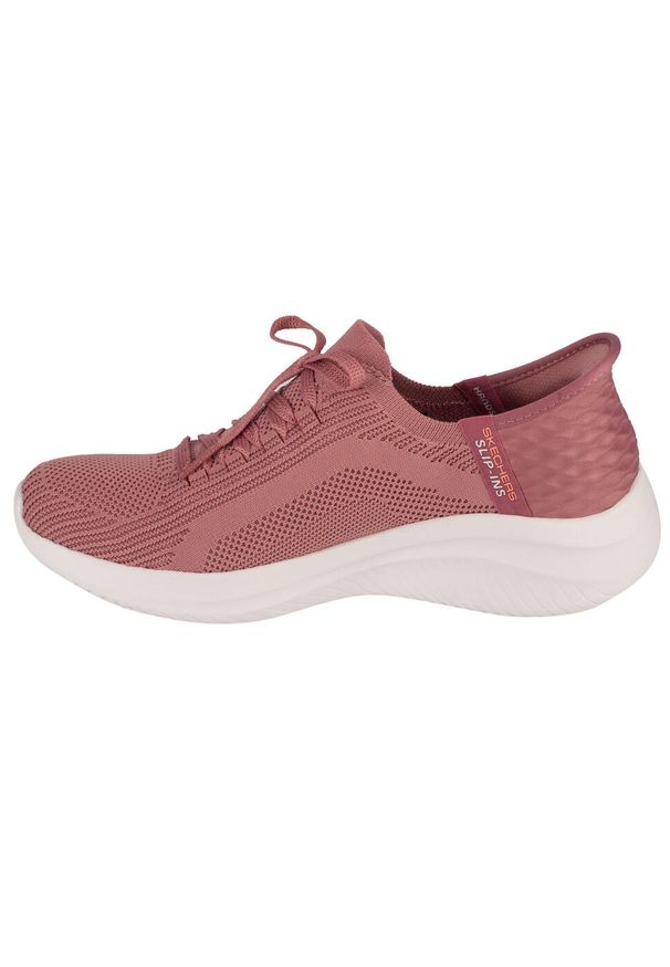 skechers - Buty do chodzenia damskie Skechers Slip-ins Ultra Flex 3.0. Kolor: różowy. Materiał: materiał, syntetyk. Szerokość cholewki: normalna. Sport: turystyka piesza