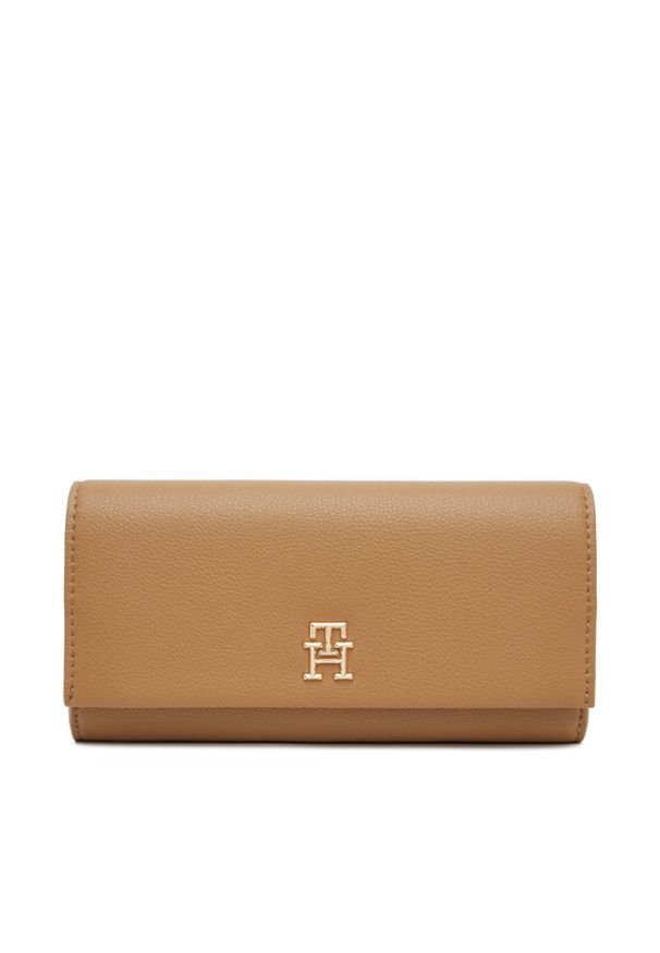 TOMMY HILFIGER - Tommy Hilfiger Duży Portfel Damski Th Legacy Flap Lrg Wallet AW0AW17267 Brązowy. Kolor: brązowy. Materiał: skóra