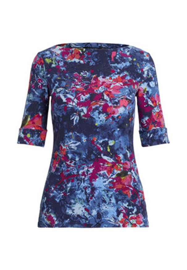 Lauren Ralph Lauren - LAUREN RALPH LAUREN Bluzka 200971065001 Granatowy Slim Fit. Kolor: niebieski. Materiał: bawełna