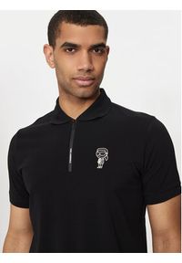 Karl Lagerfeld - KARL LAGERFELD Polo 745400 543221 Czarny Regular Fit. Typ kołnierza: polo. Kolor: czarny. Materiał: bawełna