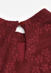 Renee - Bordowe Body Longsleeve z Koronki z Bawełną Zenisesa. Okazja: na co dzień, na imprezę. Typ kołnierza: kołnierzyk stójkowy. Kolor: czerwony. Materiał: bawełna, koronka. Długość rękawa: długi rękaw. Długość: długie. Wzór: koronka. Styl: elegancki, casual #2