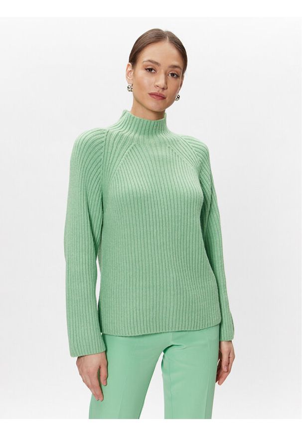 Sweter Gina Tricot. Kolor: zielony. Materiał: syntetyk