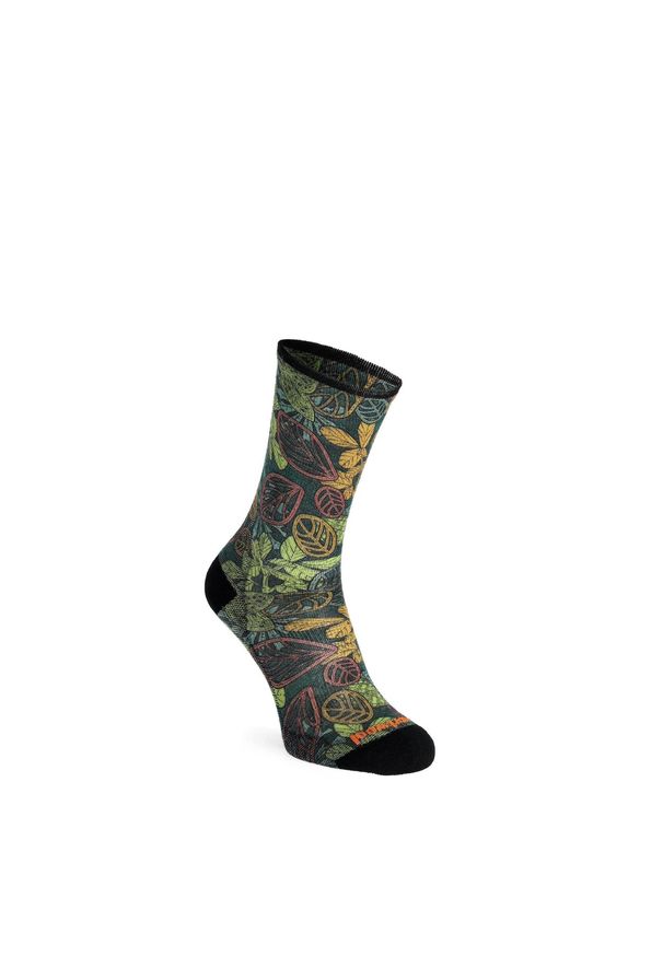 Skarpety rowerowe Smartwool Bike Zero Cushion Aloha Forest Print Crew Socks. Kolor: czarny. Wzór: nadruk