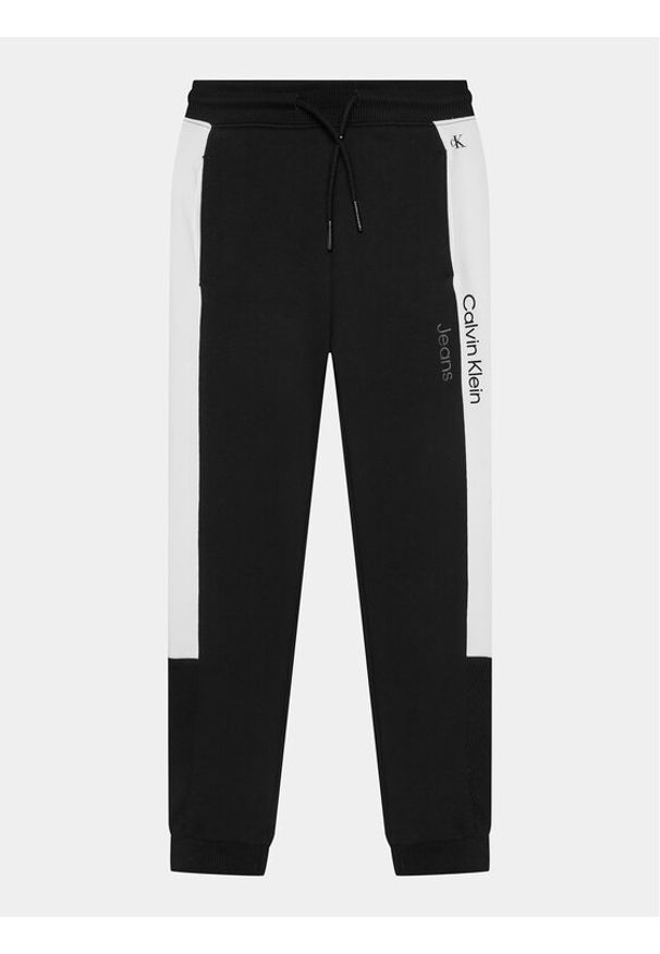 Calvin Klein Jeans Spodnie dresowe Color Block IB0IB01933 Czarny Regular Fit. Kolor: czarny. Materiał: bawełna