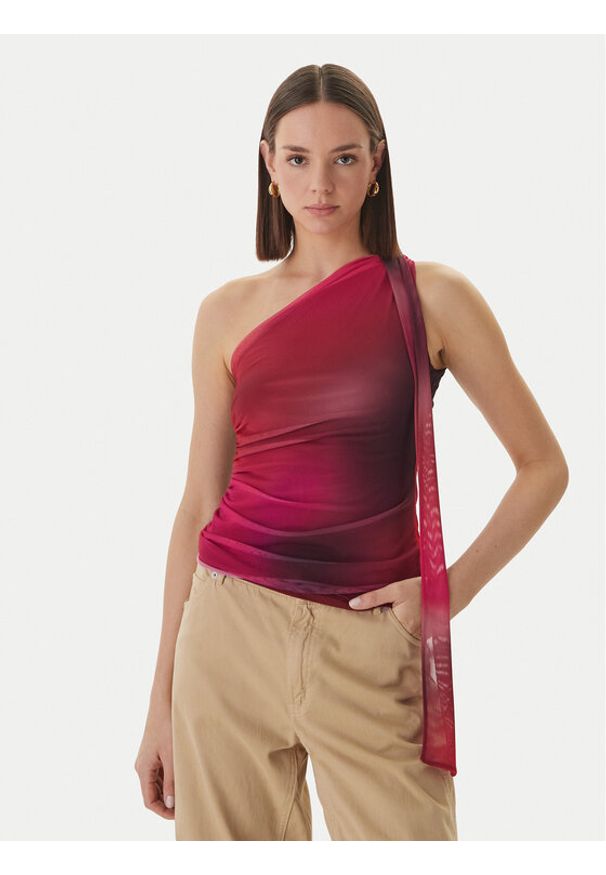 Desigual Bluzka Bratislava 26SWTK31 Czerwony Slim Fit. Kolor: czerwony. Materiał: syntetyk