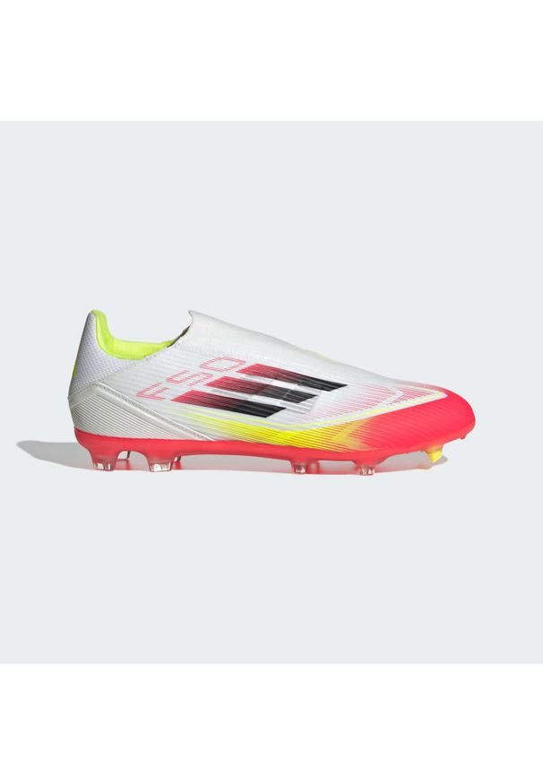 Adidas - Buty F50 League Laceless FG/MG. Kolor: wielokolorowy, biały, żółty, czarny. Materiał: materiał. Sport: piłka nożna