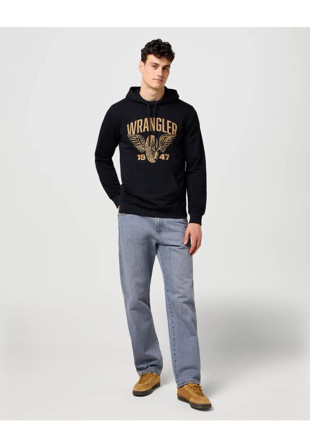 Wrangler - MESKA BLUZA WRANGLER AMERICANA HOODIE BLACK 112371457