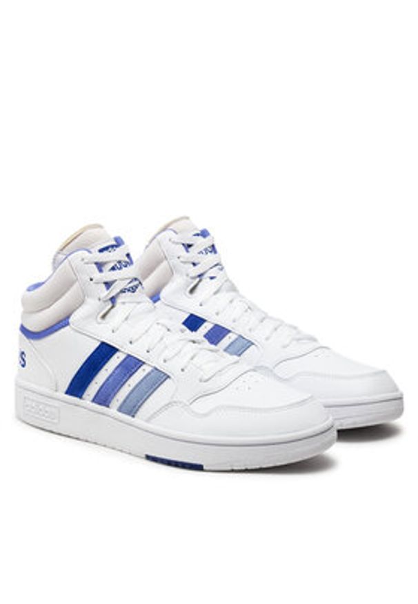 Adidas - adidas Sneakersy Hoops 3.0 Mid IH0161 Biały. Kolor: biały. Materiał: skóra