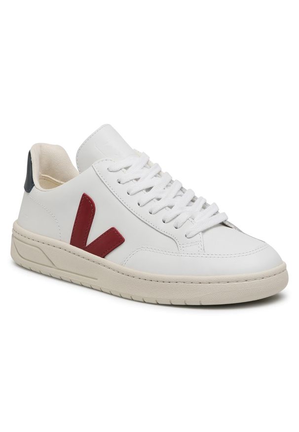 Sneakersy Veja V-12 Leather XD021955V Extra White Marsala Nautico. Kolor: biały. Materiał: skóra