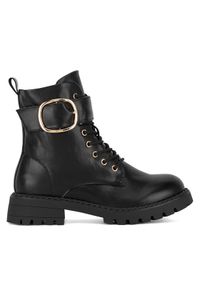 DeeZee Trzewiki WS6116-11 Czarny. Kolor: czarny. Materiał: materiał