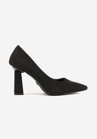 Renee - Czarne Czółenka na Słupku Vices z Wkładką ze Skóry Naturalnej Rocce. Kolor: czarny. Materiał: skóra. Obcas: na słupku. Styl: elegancki #4