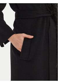TwinSet - TWINSET Płaszcz wełniany 242TP2065 Czarny Regular Fit. Kolor: czarny. Materiał: syntetyk