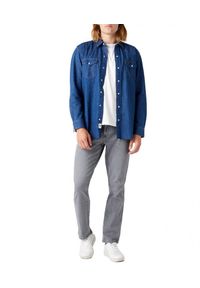 Wrangler - WRANGLER LS WORKSHIRT MĘSKA KOSZULA JEANSOWA MID HEMP W5D1BKH98. Materiał: jeans