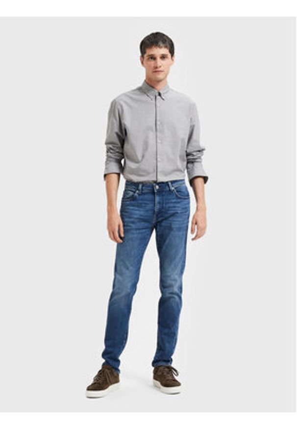 Selected Homme Jeansy Leon 16087777 Niebieski Slim Fit. Kolor: niebieski