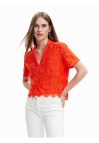 Desigual Koszula Preston 23SWCW09 Pomarańczowy Regular Fit. Kolor: pomarańczowy. Materiał: bawełna #1