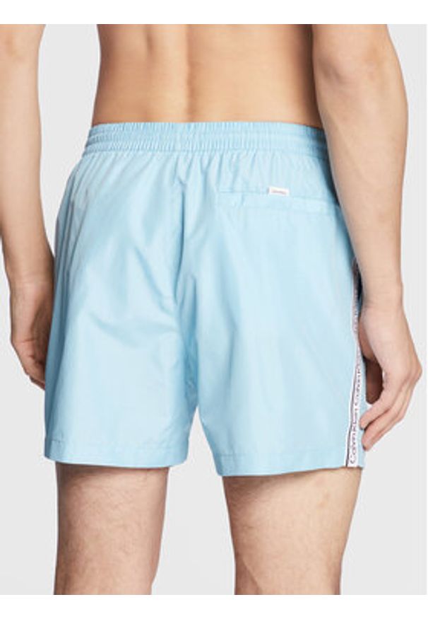 Calvin Klein Swimwear Szorty kąpielowe KM0KM00789 Błękitny Regular Fit. Kolor: niebieski. Materiał: syntetyk