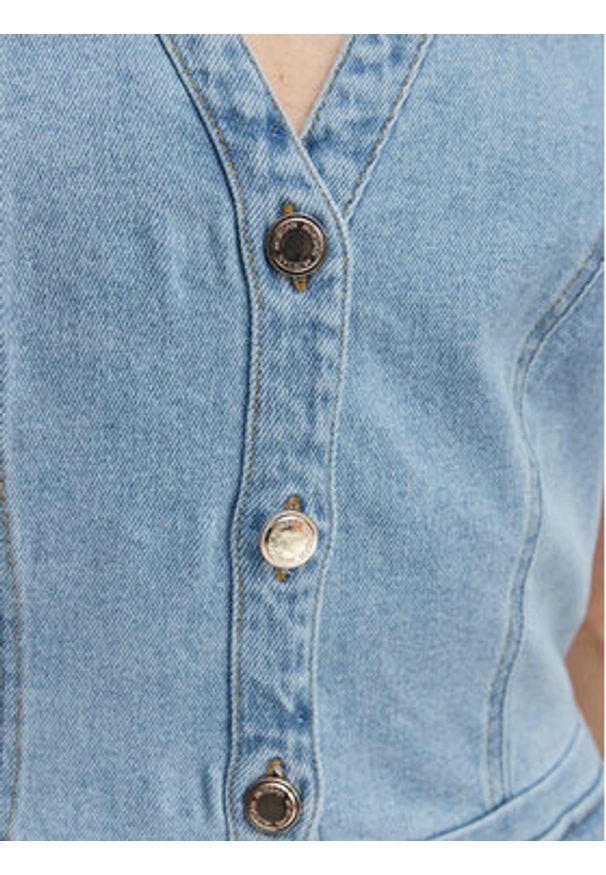 Morgan Sukienka jeansowa 251-RTALA Niebieski Slim Fit. Kolor: niebieski. Materiał: bawełna