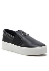 Calvin Klein Tenisówki Flatform Cup Slip On Re Lock Lth HW0HW02057 Czarny. Zapięcie: bez zapięcia. Kolor: czarny. Materiał: skóra