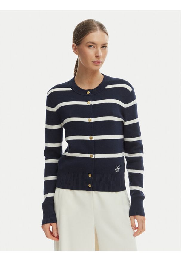 TOMMY HILFIGER - Tommy Hilfiger Kardigan WW0WW49617 Granatowy Regular Fit. Kolor: niebieski. Materiał: bawełna