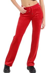 Juicy Couture - JUICY COUTURE Czerwone damskie spodnie welurowe Del Ray Pocket Pant, Rozmiar M. Kolor: czerwony. Materiał: welur #6